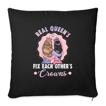 Friendship gift for good friend - Sofa pillowcase 17,3'' x 17,3'' (45 x 45 cm) - black - Front