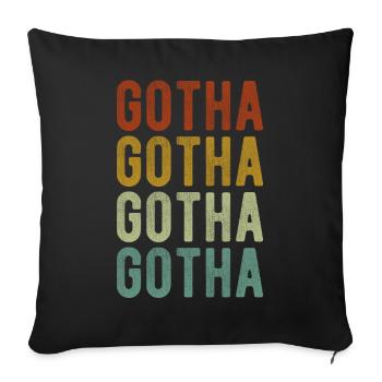 Gotha Stadt Retro Vintage - Sofakissenbezug 45 x 45 cm - Schwarz - Vorne