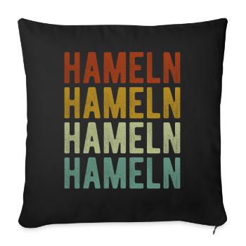 Hameln Stadt Retro Vintage - Sofakissenbezug 45 x 45 cm - Schwarz - Vorne