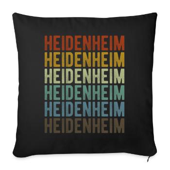 Heidenheim Stadt Retro Vintage - Sofakissenbezug 45 x 45 cm - Schwarz - Vorne
