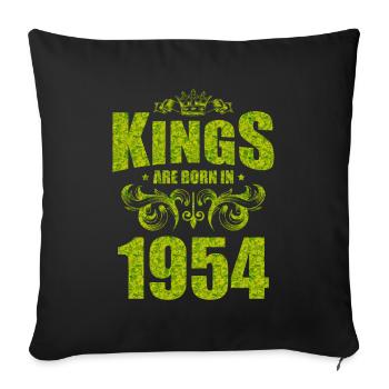les rois naissent en 1954 - Housse de coussin décorative 45 x 45 cm - noir - Devant