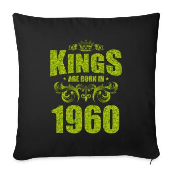 kings are born 1960 - Sofa pillowcase 17,3'' x 17,3'' (45 x 45 cm) - black - Front