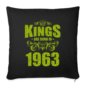 kings are born 1963 - Sofa pillowcase 17,3'' x 17,3'' (45 x 45 cm) - black - Front