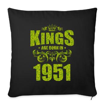 kings are born 1951 - Sofa pillowcase 17,3'' x 17,3'' (45 x 45 cm) - black - Front