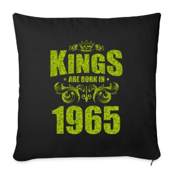 kings are born 1965 - Sofa pillowcase 17,3'' x 17,3'' (45 x 45 cm) - black - Front
