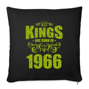 kings are born 1966 - Sofa pillowcase 17,3'' x 17,3'' (45 x 45 cm) - black - Front