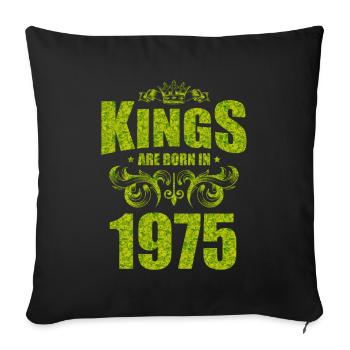 kings are born 1975 - Sofa pillowcase 17,3'' x 17,3'' (45 x 45 cm) - black - Front