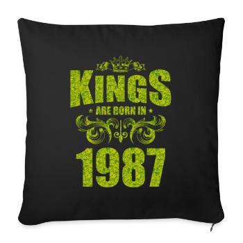 les rois sont nés en 1987 - Housse de coussin décorative 45 x 45 cm - noir - Devant