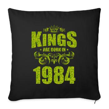 kings are born 1984 - Sofa pillowcase 17,3'' x 17,3'' (45 x 45 cm) - black - Front