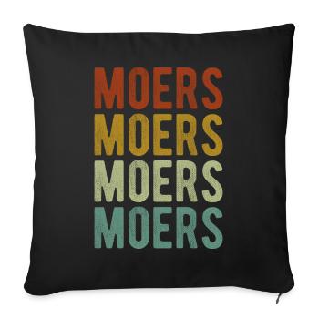 Moers Stadt Retro Vintage - Sofakissenbezug 45 x 45 cm - Schwarz - Vorne