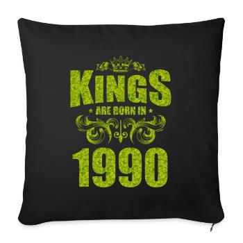 kings are born 1990 - Sofa pillowcase 17,3'' x 17,3'' (45 x 45 cm) - black - Front