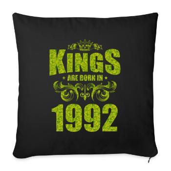 kings are born 1992 - Sofa pillowcase 17,3'' x 17,3'' (45 x 45 cm) - black - Front