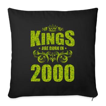 kings are born 2000 - Sofa pillowcase 17,3'' x 17,3'' (45 x 45 cm) - black - Front