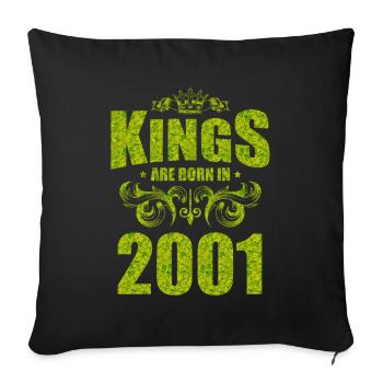 kings are born 2001 - Sofa pillowcase 17,3'' x 17,3'' (45 x 45 cm) - black - Front