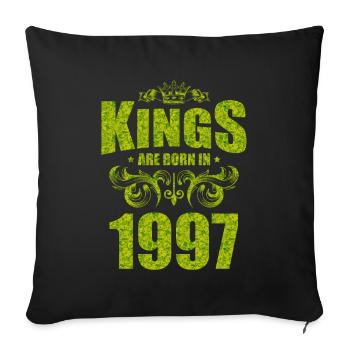 kings are born 1997 - Sofa pillowcase 17,3'' x 17,3'' (45 x 45 cm) - black - Front