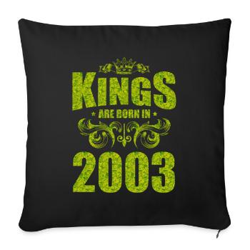kings are born 2003 - Sofa pillowcase 17,3'' x 17,3'' (45 x 45 cm) - black - Front