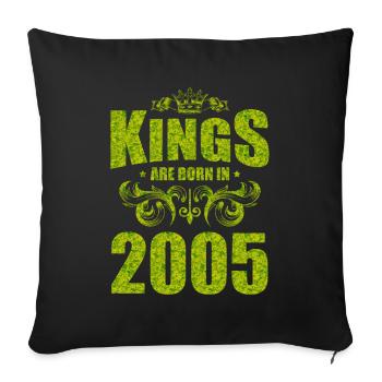 kings are born 2005 - Sofa pillowcase 17,3'' x 17,3'' (45 x 45 cm) - black - Front