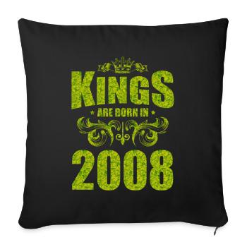 kings are born 2008 - Sofa pillowcase 17,3'' x 17,3'' (45 x 45 cm) - black - Front