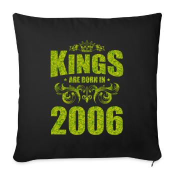kings are born 2006 - Sofa pillowcase 17,3'' x 17,3'' (45 x 45 cm) - black - Front