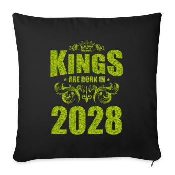 les rois naissent en 2028 - Housse de coussin décorative 45 x 45 cm - noir - Devant