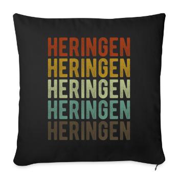 Heringen Stadt Retro Vintage - Sofakissenbezug 45 x 45 cm - Schwarz - Vorne