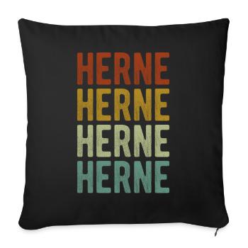 Herne Stadt Retro Vintage - Sofakissenbezug 45 x 45 cm - Schwarz - Vorne