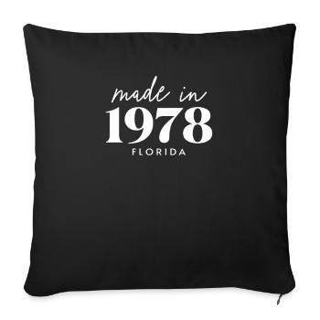 Made 1978 in Florida. Cute Birthday Party - Sofa pillowcase 17,3'' x 17,3'' (45 x 45 cm) - black - Front