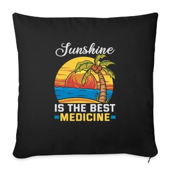 Beach holiday by the sea Design beach motif - Sofa pillowcase 17,3'' x 17,3'' (45 x 45 cm) - black - Front