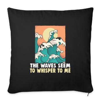 Beach holiday by the sea Design beach motif - Sofa pillowcase 17,3'' x 17,3'' (45 x 45 cm) - black - Front