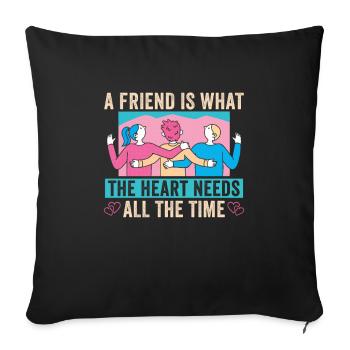 Friendship Gift Friend - Sofa pillowcase 17,3'' x 17,3'' (45 x 45 cm) - black - Front