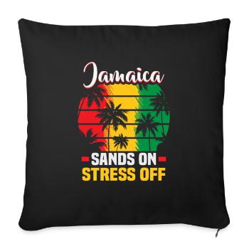 Jamaica Beach Holiday by the Sea Design Beach Motif - Housse de coussin décorative 45 x 45 cm - noir - Devant