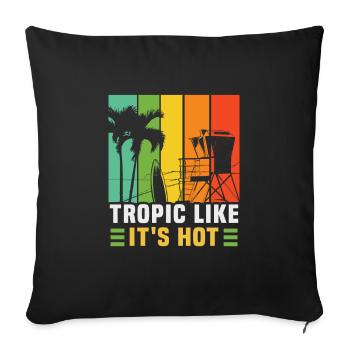 Beach holiday by the sea Design beach motif - Sofa pillowcase 17,3'' x 17,3'' (45 x 45 cm) - black - Front