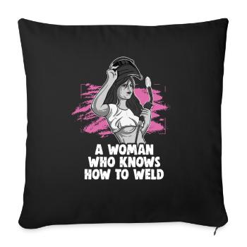 Welder Spruch Design for MetalWorkers - Sofa pillowcase 17,3'' x 17,3'' (45 x 45 cm) - black - Front