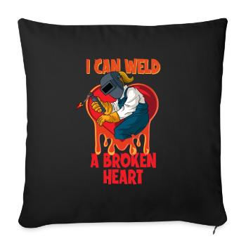 Welder Spruch Design for MetalWorkers - Sofa pillowcase 17,3'' x 17,3'' (45 x 45 cm) - black - Front