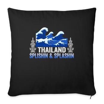 Thaïlande Beach Holiday by the Sea Design Beach Motif - Housse de coussin décorative 45 x 45 cm - noir - Devant