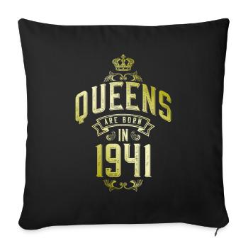 Reines nées en 1941 - Housse de coussin décorative 45 x 45 cm - noir - Devant