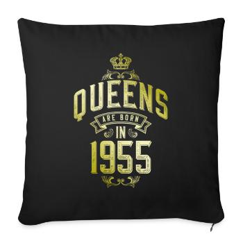Reines nées en 1955 - Housse de coussin décorative 45 x 45 cm - noir - Devant