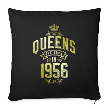 Queens born in 1956 - Sofa pillowcase 17,3'' x 17,3'' (45 x 45 cm) - black - Front
