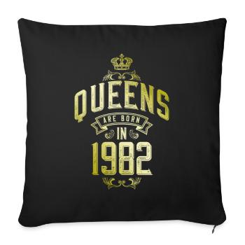 Queens né en 1982 - Housse de coussin décorative 45 x 45 cm - noir - Devant