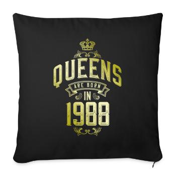 Reines nées en 1988 - Housse de coussin décorative 45 x 45 cm - noir - Devant