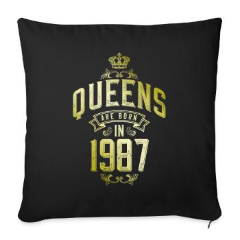 Queens born in 1987 - Sofakissenbezug 45 x 45 cm - Schwarz - Vorne