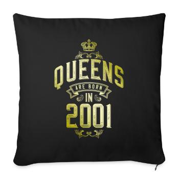Queens born in 2001 - Sofa pillowcase 17,3'' x 17,3'' (45 x 45 cm) - black - Front
