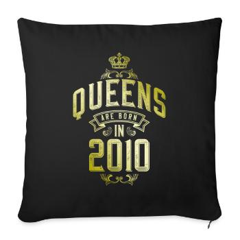 Queens born in 2010 - Sofa pillowcase 17,3'' x 17,3'' (45 x 45 cm) - black - Front