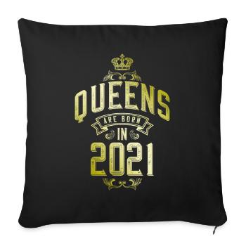 Queens born in 2021 - Sofa pillowcase 17,3'' x 17,3'' (45 x 45 cm) - black - Front