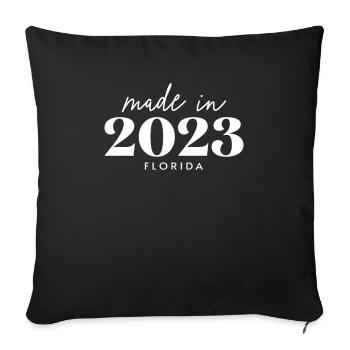 Made 2023 in Florida. Cute Birthday Party - Sofa pillowcase 17,3'' x 17,3'' (45 x 45 cm) - black - Front