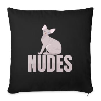 Nus Sphynx Chat Chat - Housse de coussin décorative 45 x 45 cm - noir - Devant
