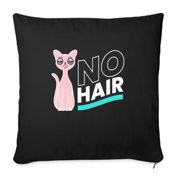 Pas de cheveux Sphynx Chat Chaton Nu Chat - Housse de coussin décorative 45 x 45 cm - noir - Devant