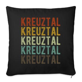 Kreuztal Stadt Retro Vintage - Sofakissenbezug 45 x 45 cm - Schwarz - Vorne
