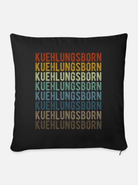 Kuehlungsborn Stadt Retro Vintage - Sofakissenbezug 45 x 45 cm - Schwarz