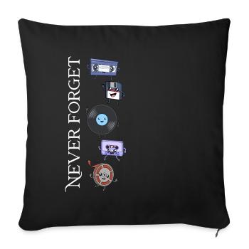 Record and Friends - Never Forget - Sofa pillowcase 17,3'' x 17,3'' (45 x 45 cm) - black - Front